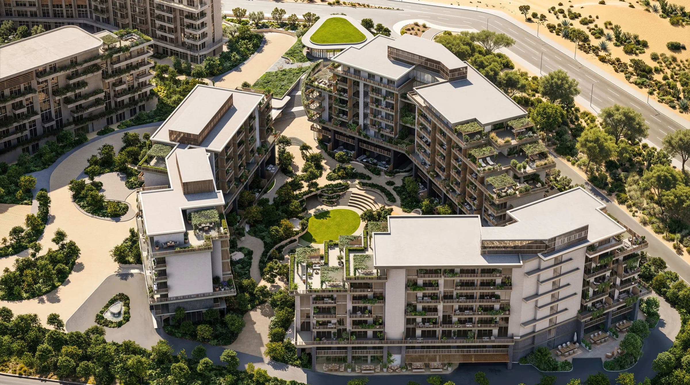 The Yards by BEYOND — aerial view of the masterplan in City of Arabia, Dubai