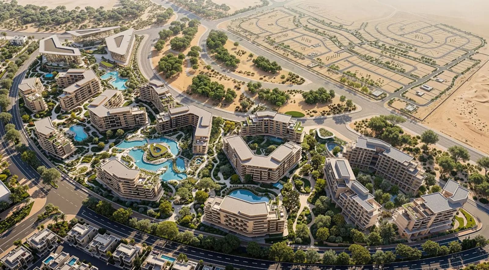 The Yards masterplan aerial — City of Arabia, Dubai